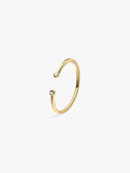 Slim Crystal Open Ring