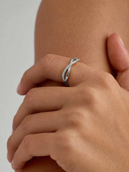 Silver Interweaving Infinity Ring