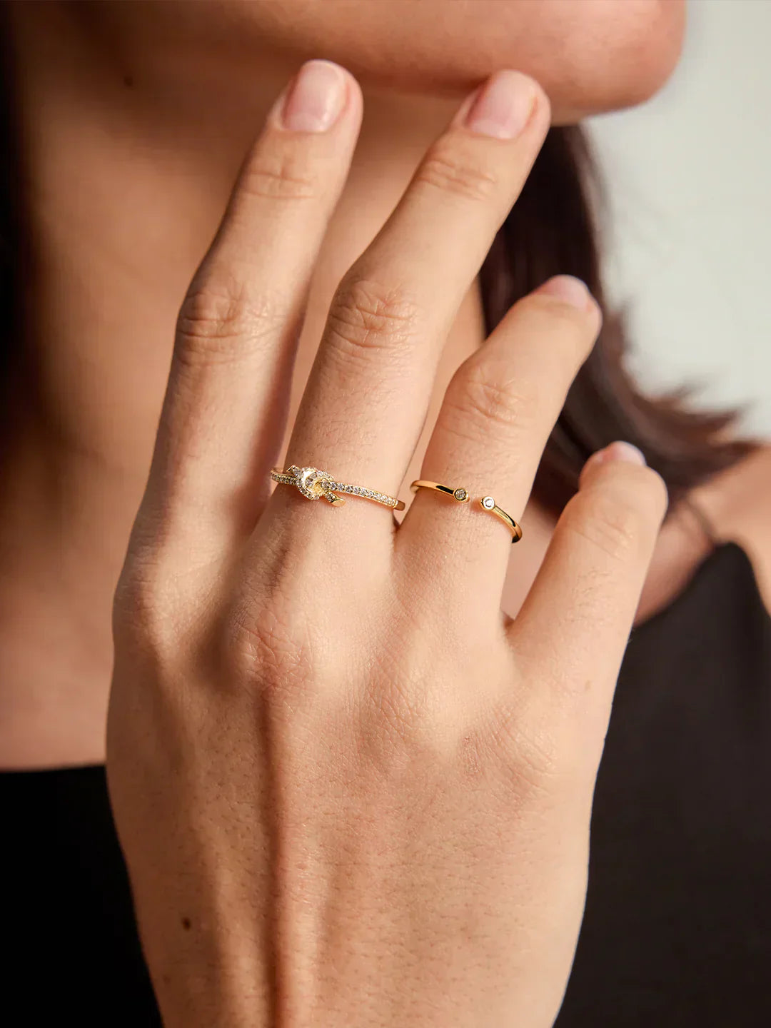Knot Half Pave Ring