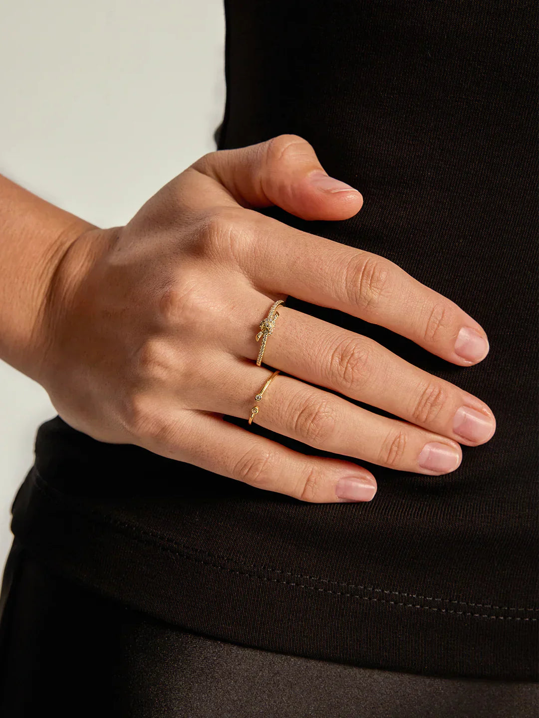 Knot Half Pave Ring