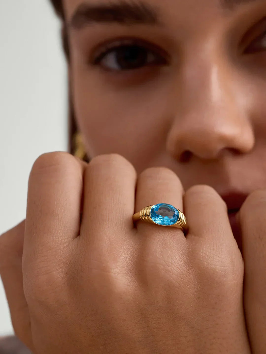 Blue Topaz Statement Ring