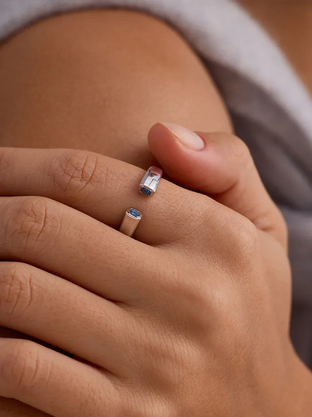 Blue Topaz Open Ring