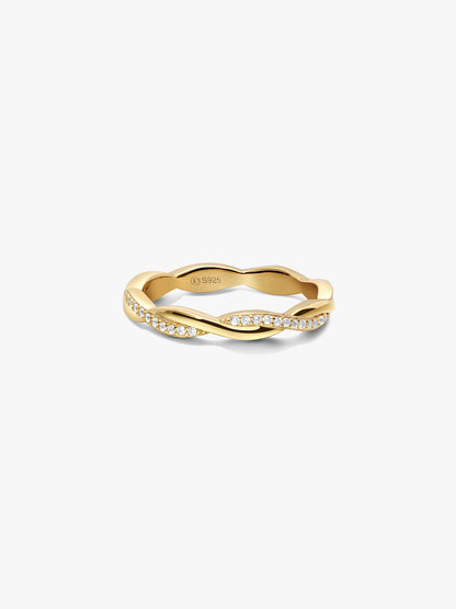 Twisted Pave Ring