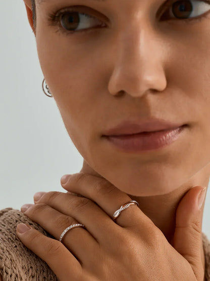 Twisted Pave Ring
