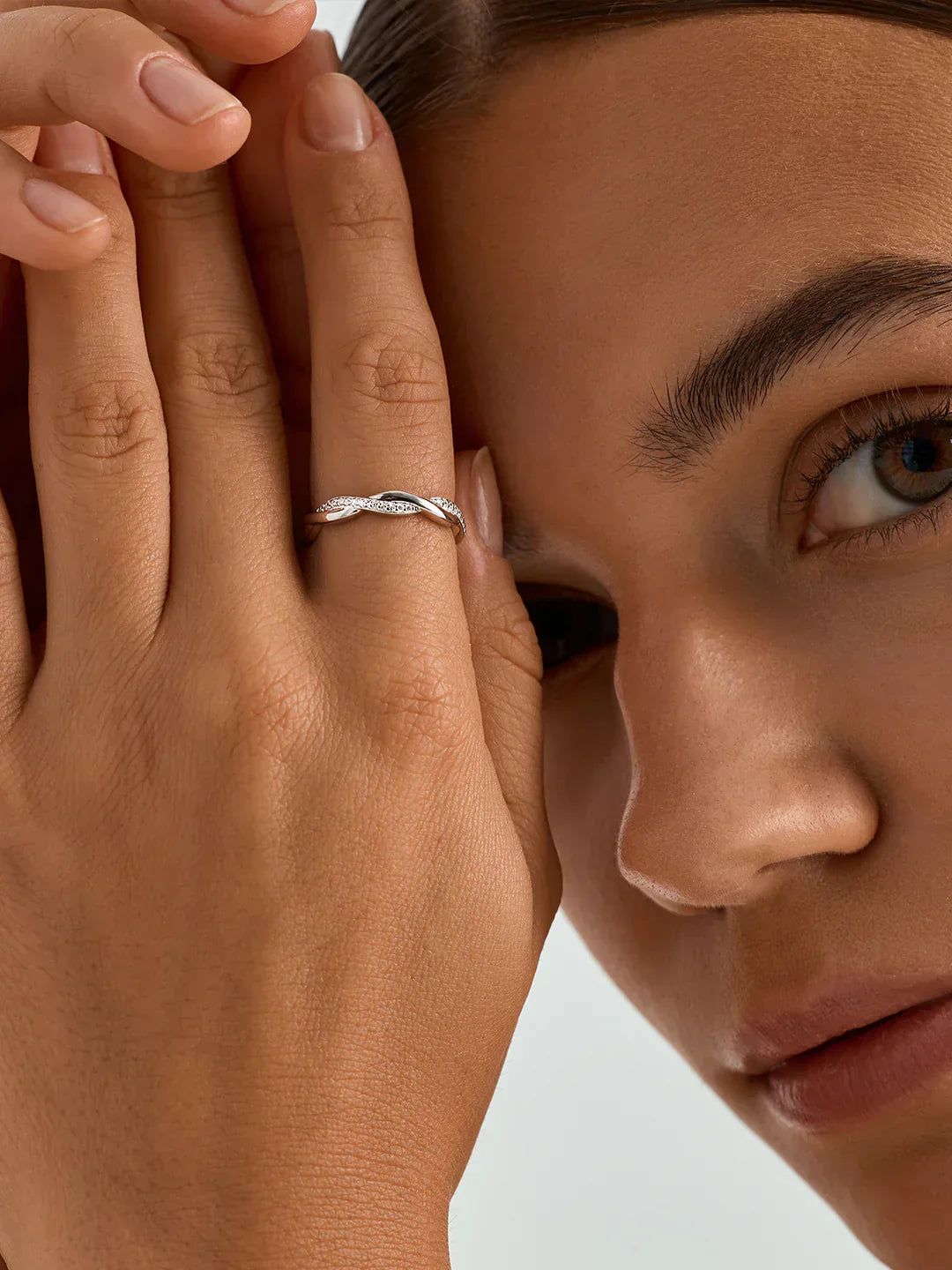 Twisted Pave Ring