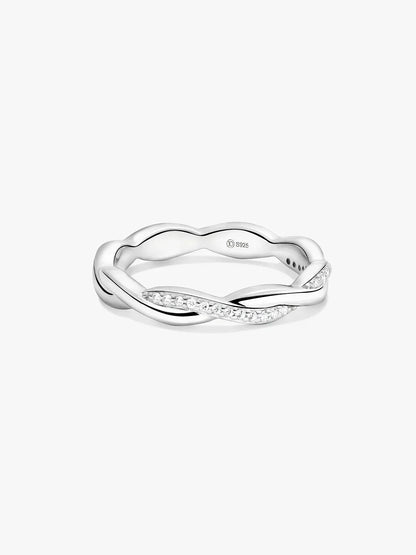 Twisted Pave Ring
