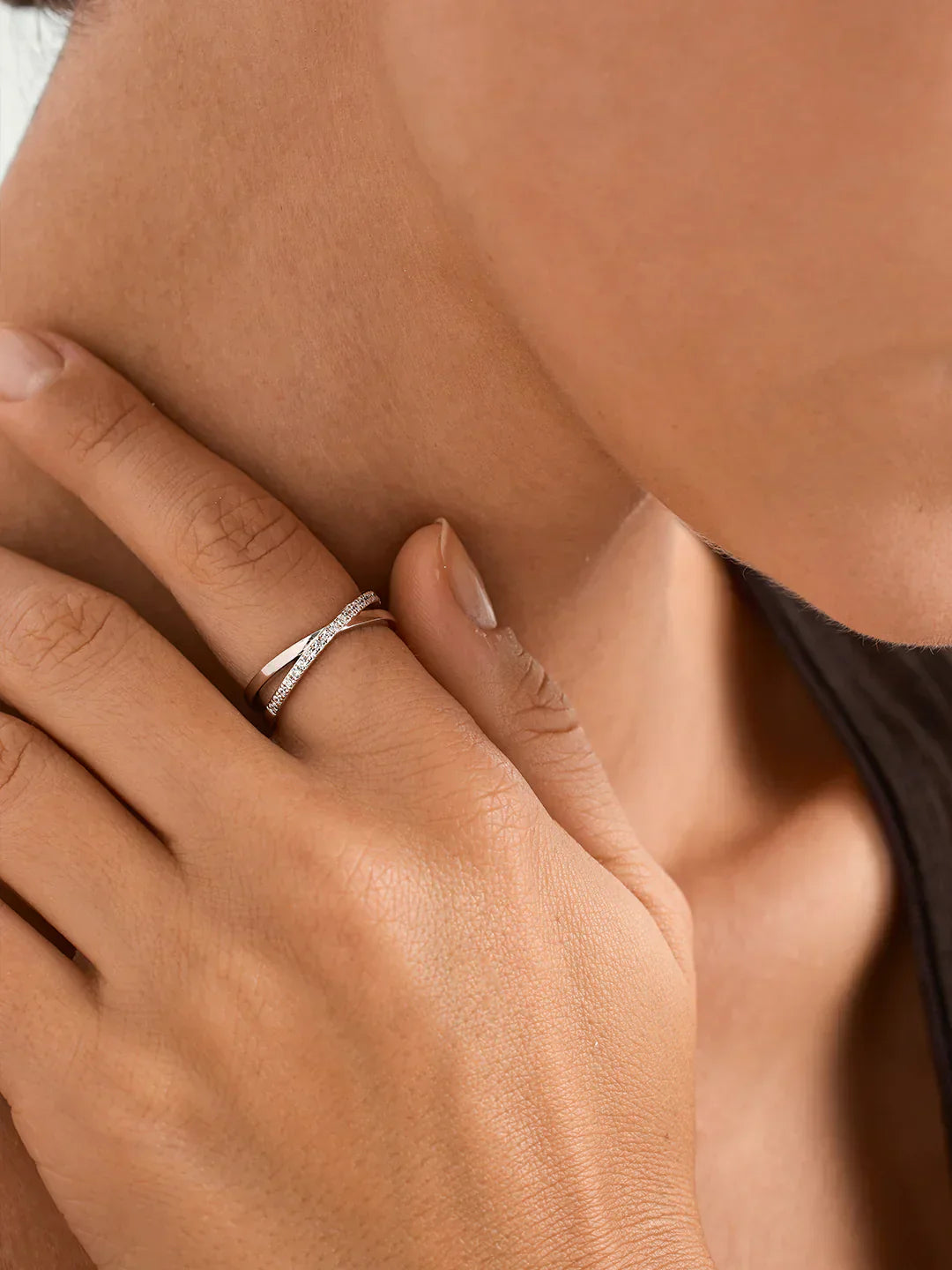 Pave Crossover Ring