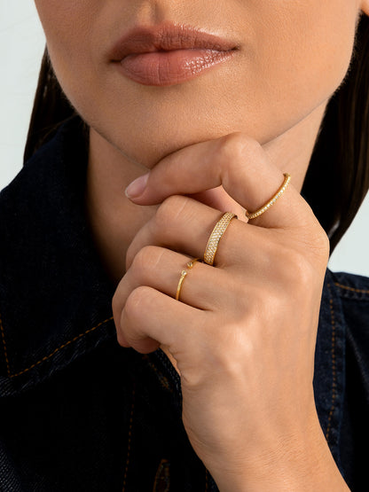Pave Crystal Bold Stacker Ring