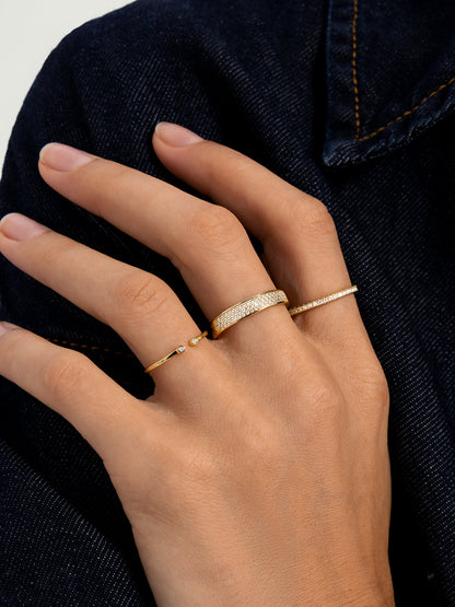 Pave Crystal Bold Stacker Ring